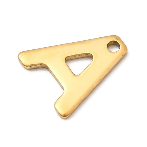 18k Gold Plated Stainless Steel Initial Letter Charm Full Set