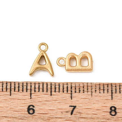 Stainless Steel Bold Gold Initial Letter Charm Set