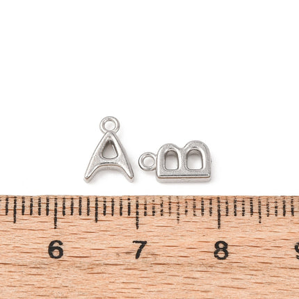 Stainless Steel Bold Silver Initial Letter Charm Set