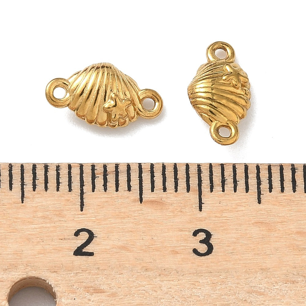 18k Gold Ion Plated Stainless Steel Seashell Connector Charm