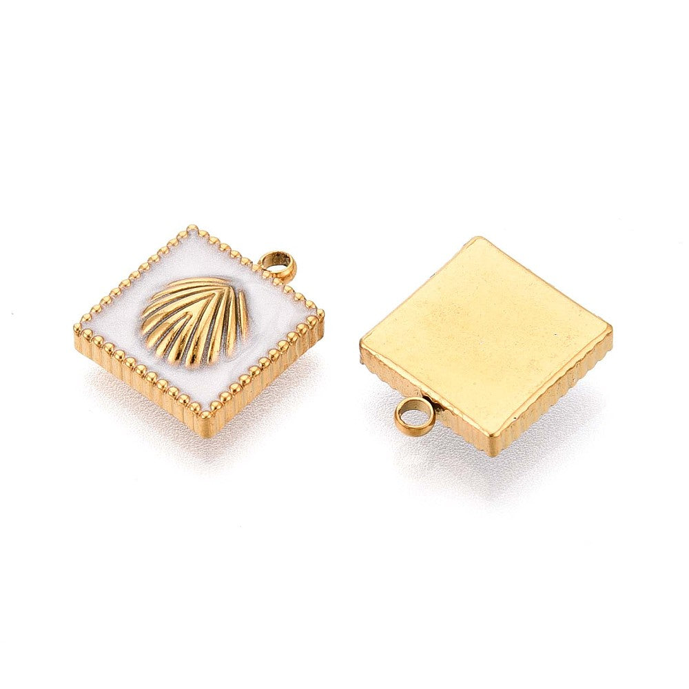 18k Gold Ion Plated Stainless Steel Seashell Charm