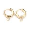 24k Gold Plated Stainless Steel Charm Huggie Earrings