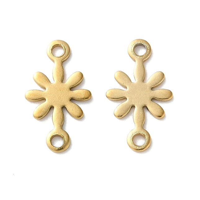 Flower Gold Connector Charm
