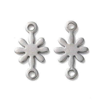Flower Silver Connector Charm