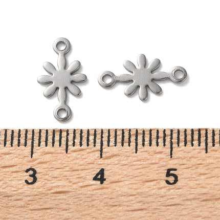 Flower Silver Connector Charm