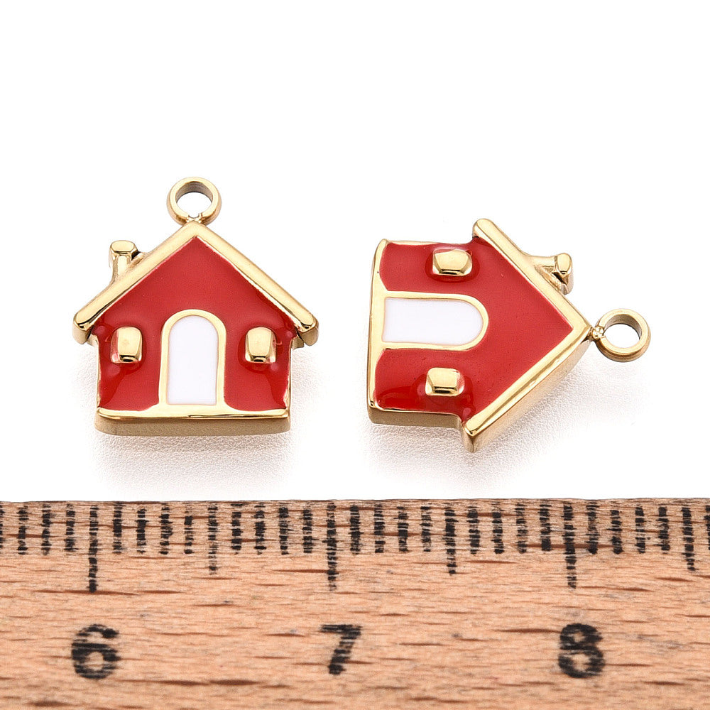 Stainless Steel Gold House Charm