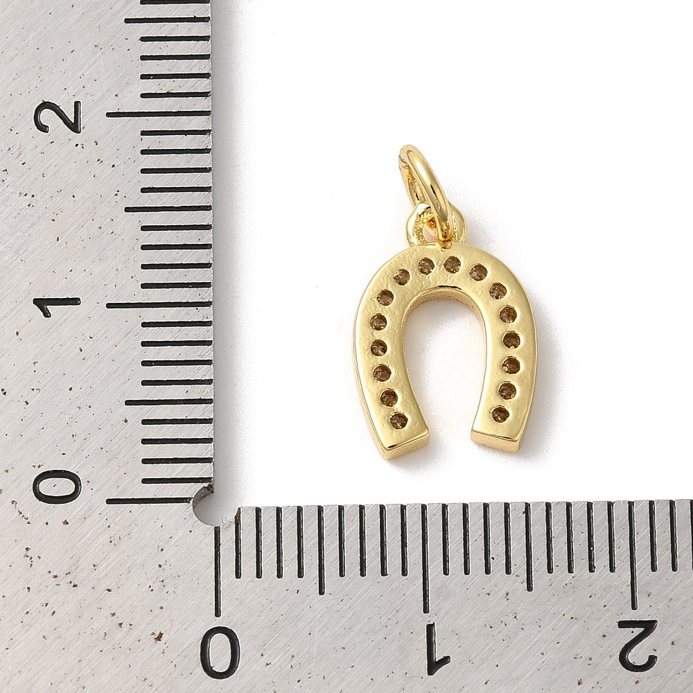 18k Gold Plated Brass Horseshoe Charm
