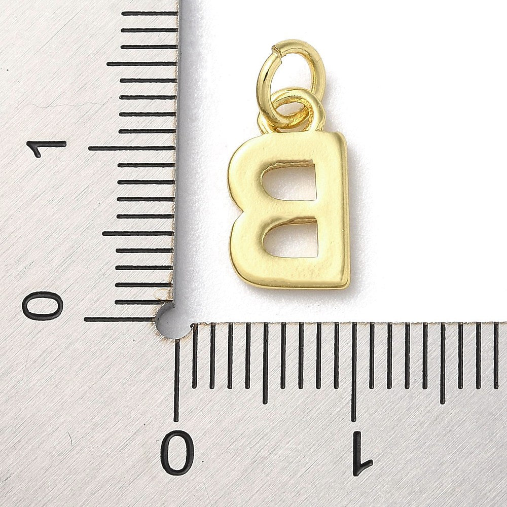 18k Gold Plated Brass Initial Charm Individual Letters