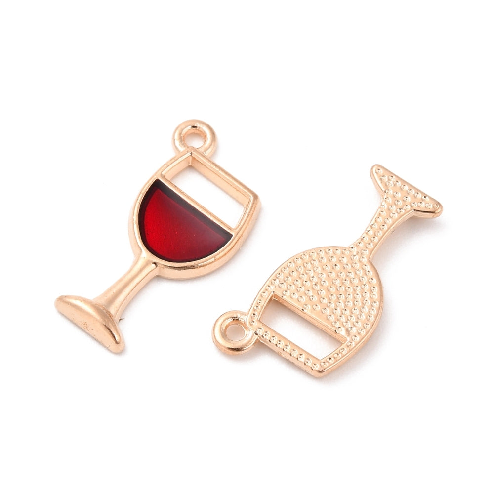 Gold Alloy Wine Glass Charm